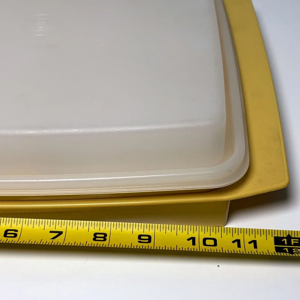 Vintage Tupperware Deviled Egg Carrier Yellow Gold Tray Lid Removable Inserts